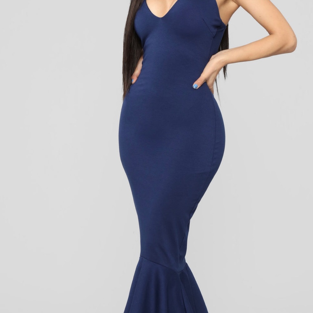 MIDI Dress-Navy